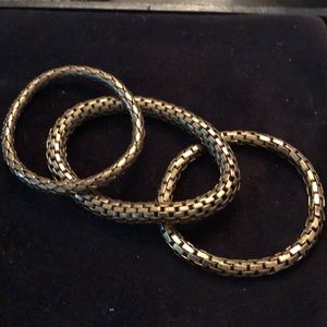 Set of Three Gold Bracelets